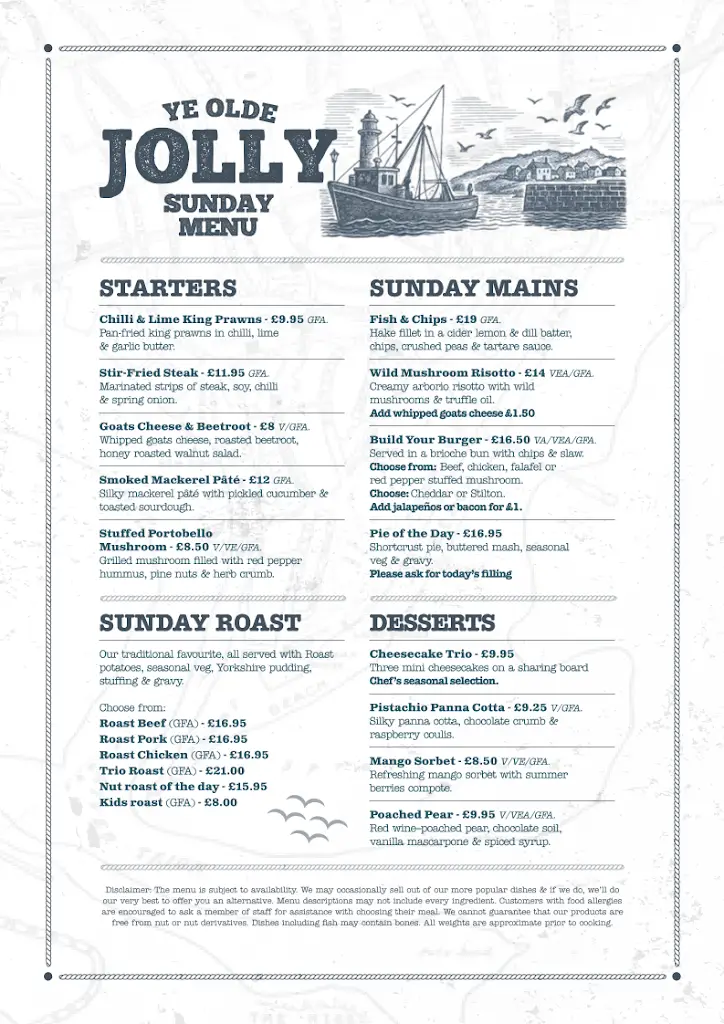 Menu_Ye Olde Jolly Sailor_Teignmouth_image_2