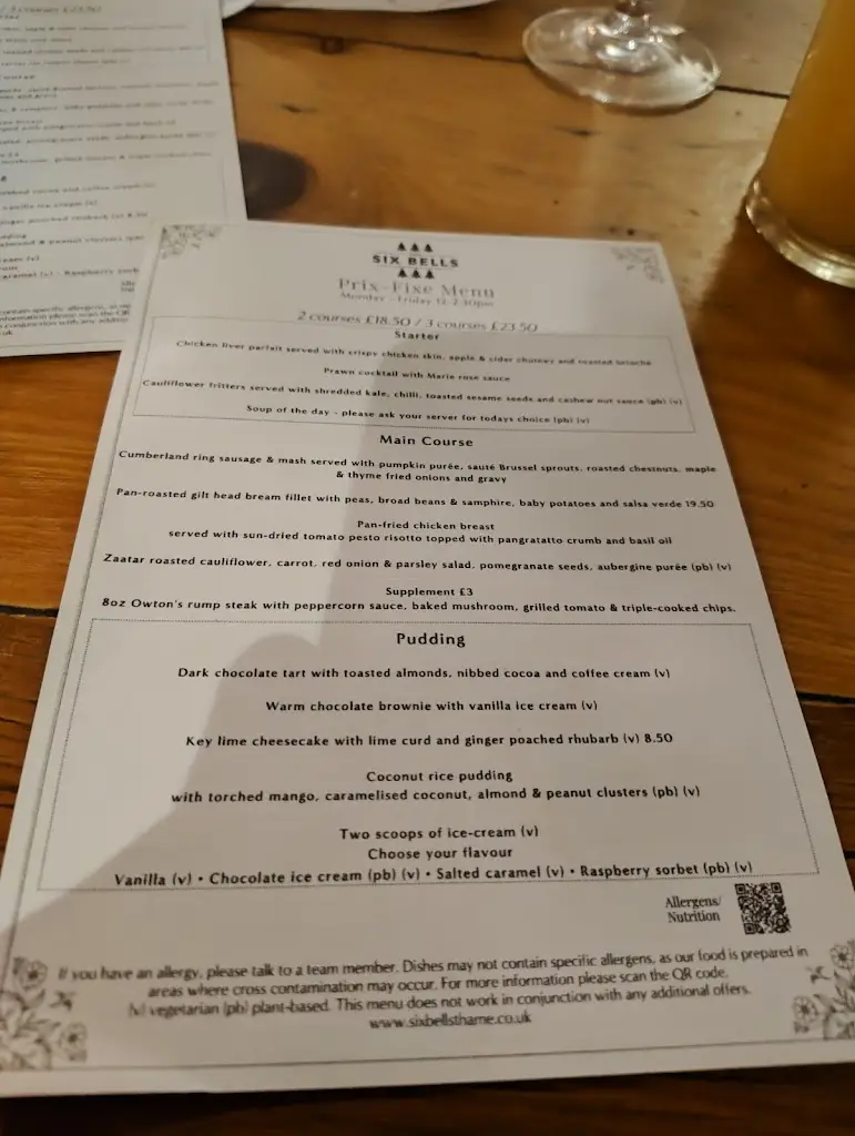 Menu_The Six Bells, Thame_Thame_image_2