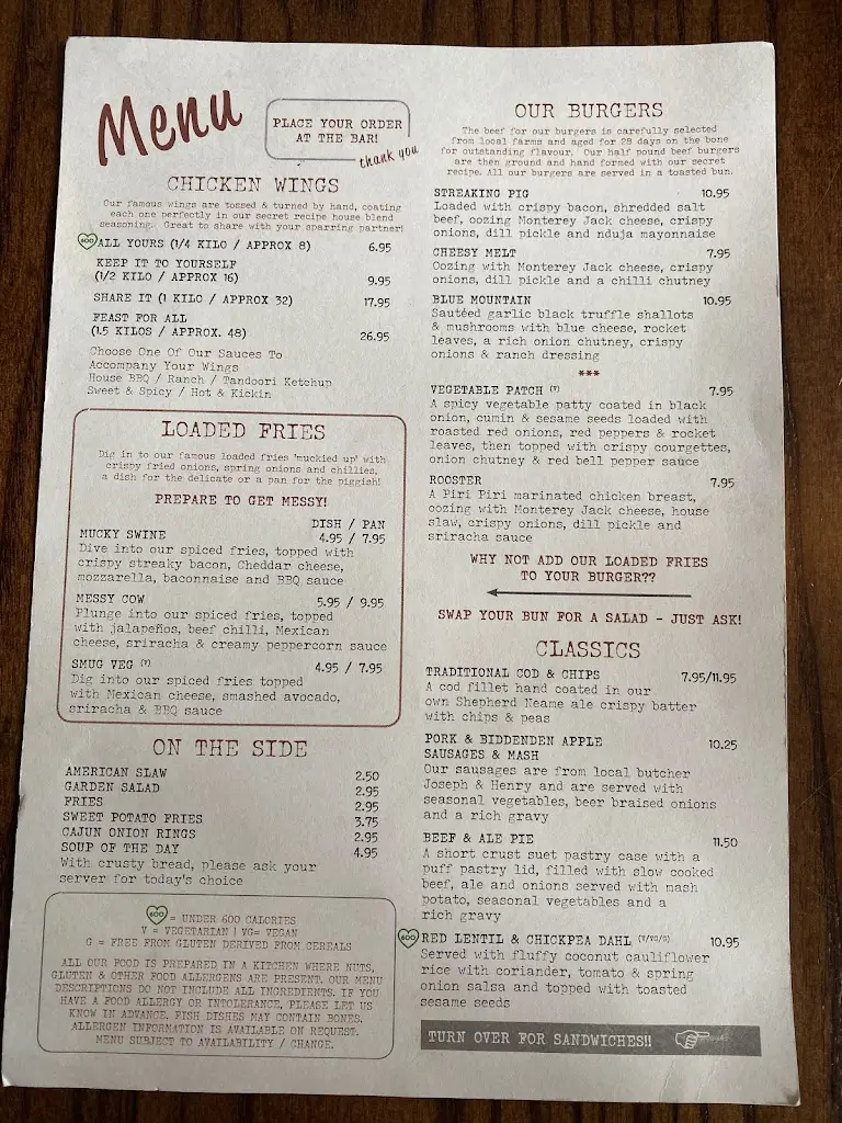 Menu_George & Dragon_Thames Ditton_image_3