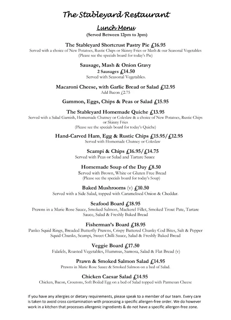 Menu_The Stableyard Restaurant_Beaminster_imagen_3