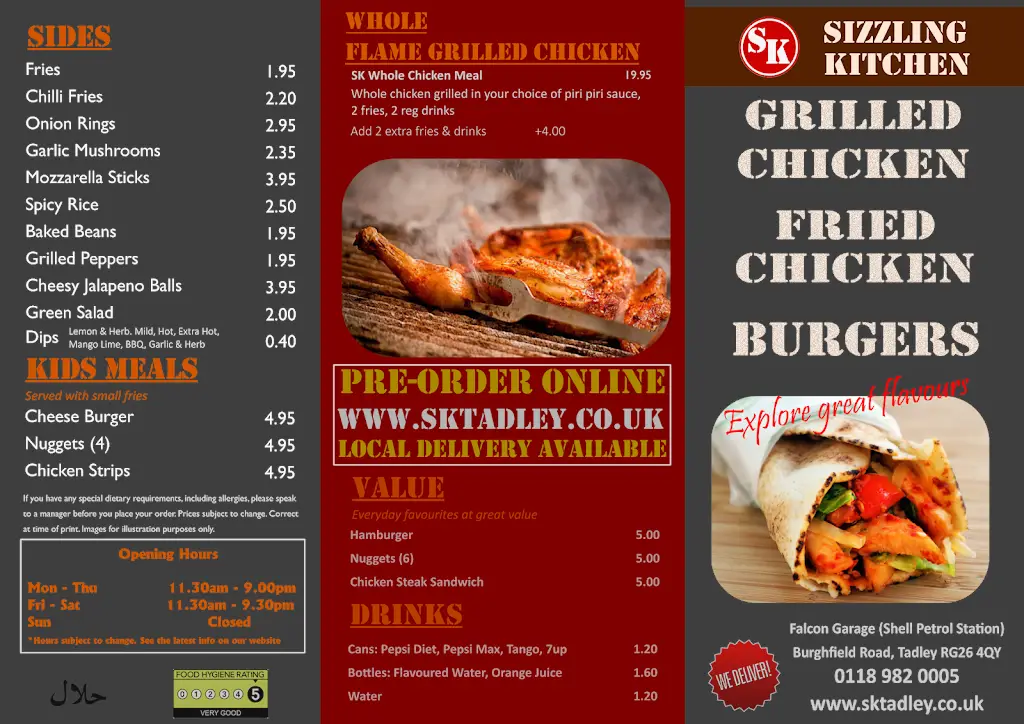 Menu_Sizzling Kitchen Tadley_Tadley_immagine_1