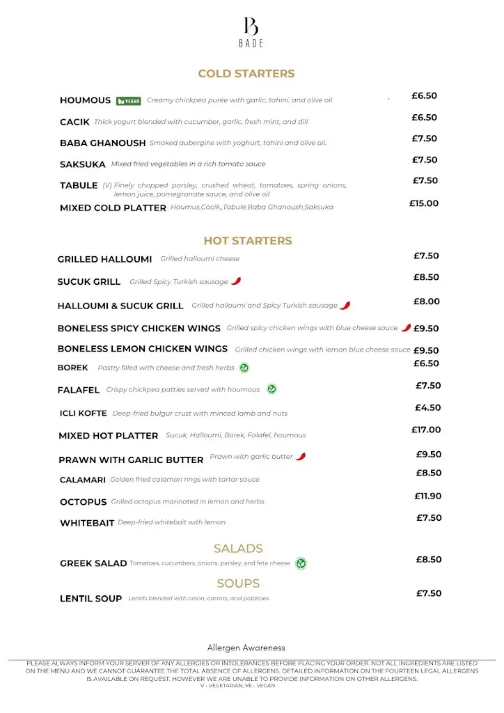 Menu_Bade Teddington_Teddington_immagine_1