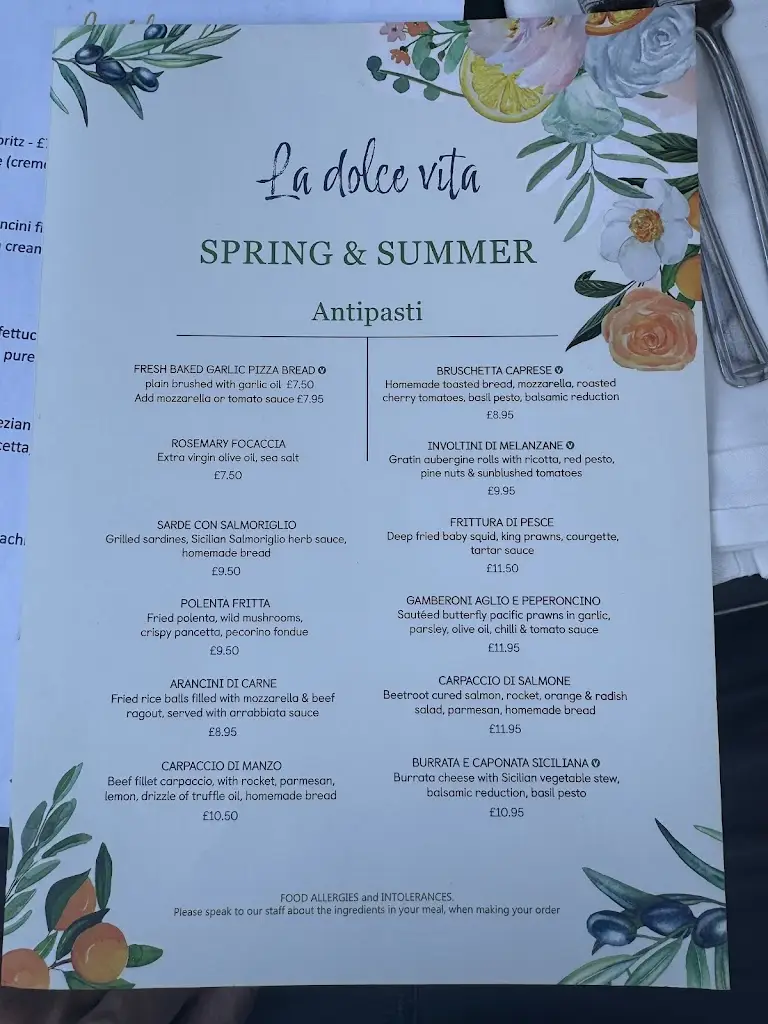Menu_La Dolce Vita_Teddington_image_3