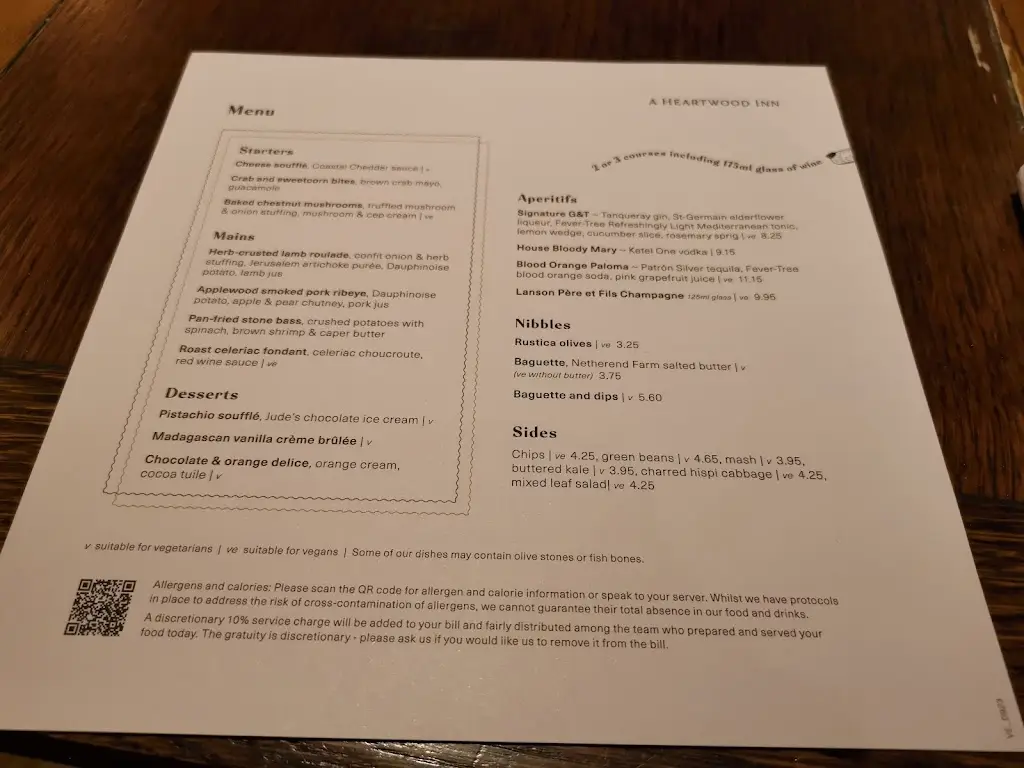 Menu_The King's Head_Teddington_image_1