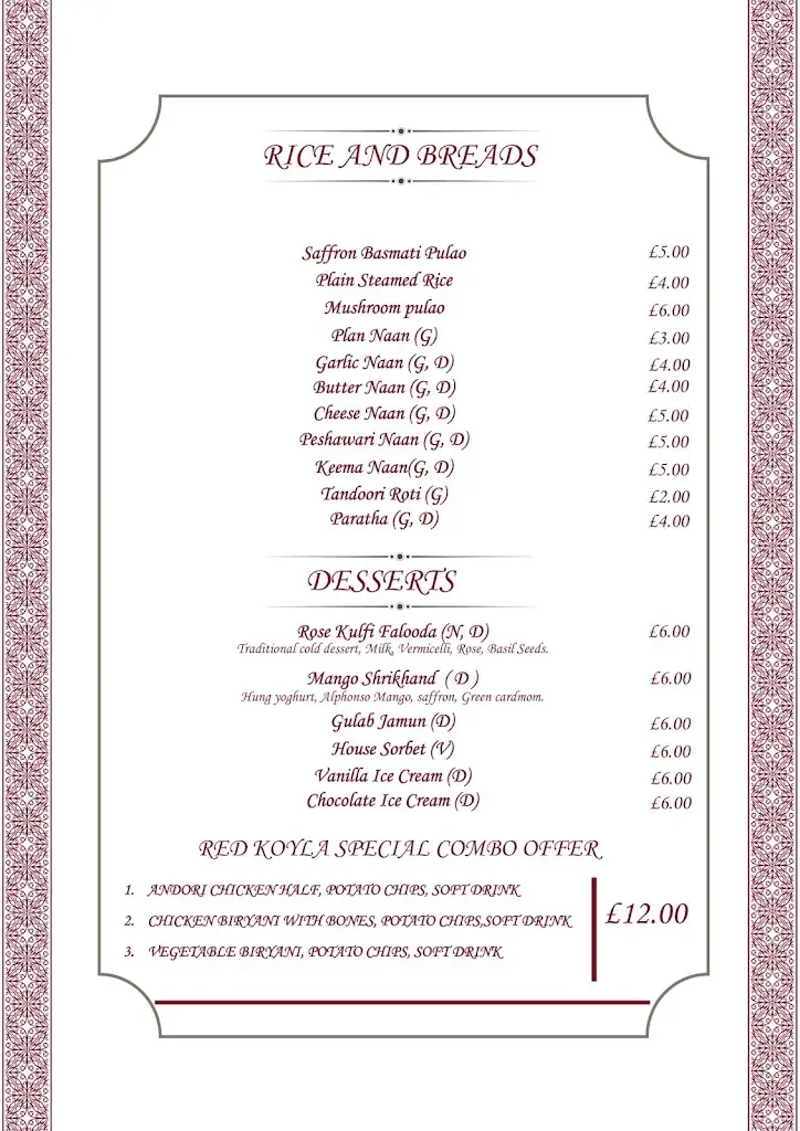 Menu_Red Koyla - Indian Restaurant Teddington_Teddington_image_4