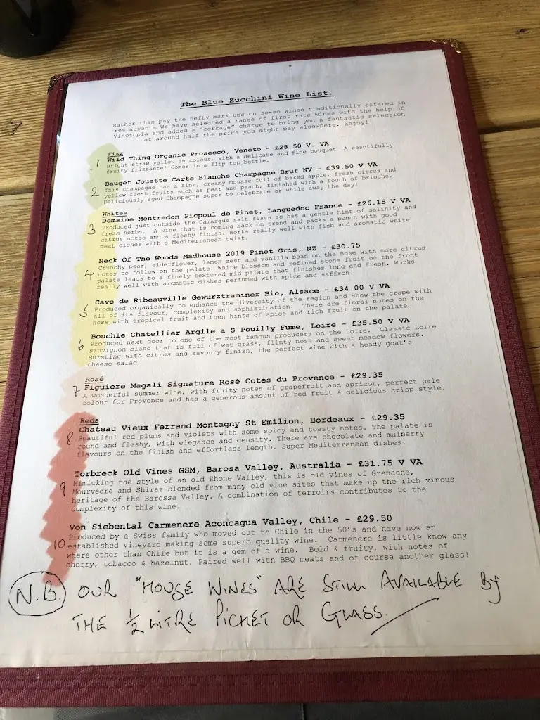 Menu_The Blue Zucchini_Tetbury_image_1