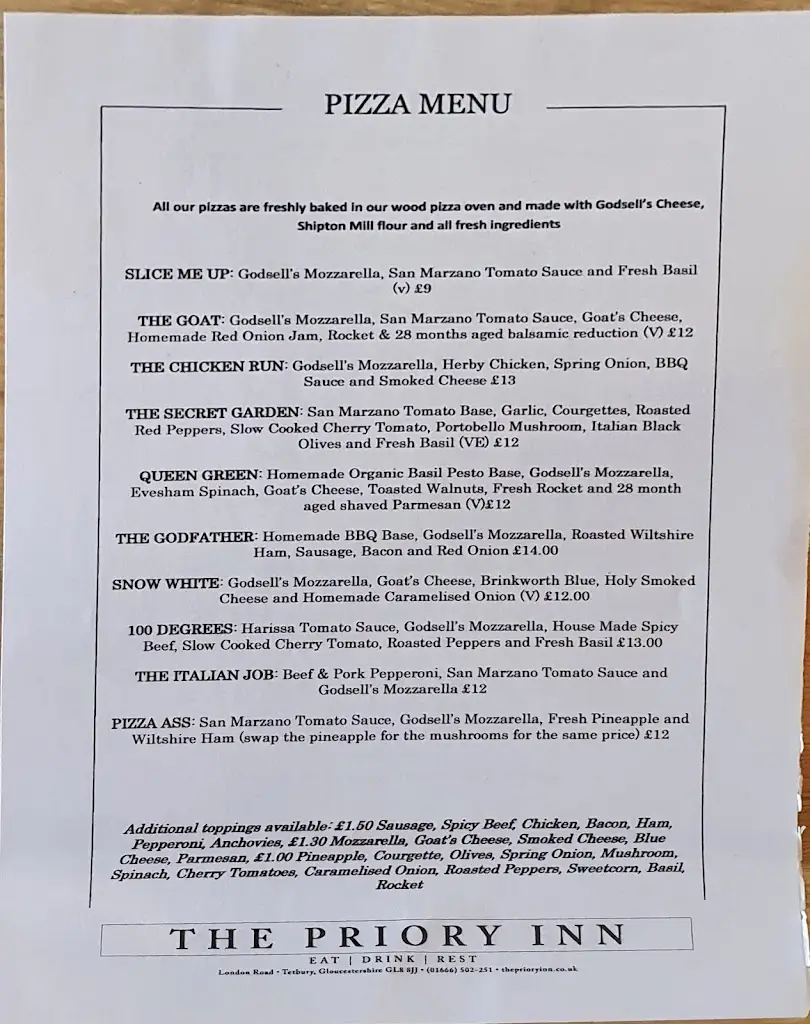 Menu_The Priory Inn, Tetbury_Tetbury_image_1