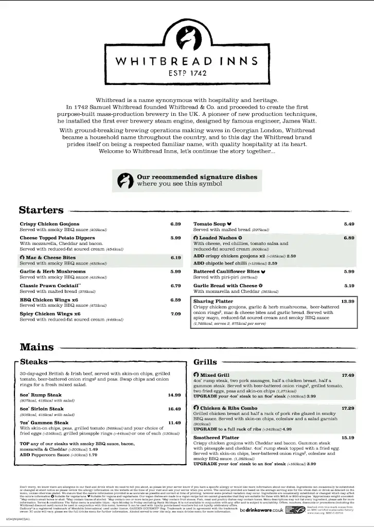 Menu_The Warrener_Thetford_immagine_4