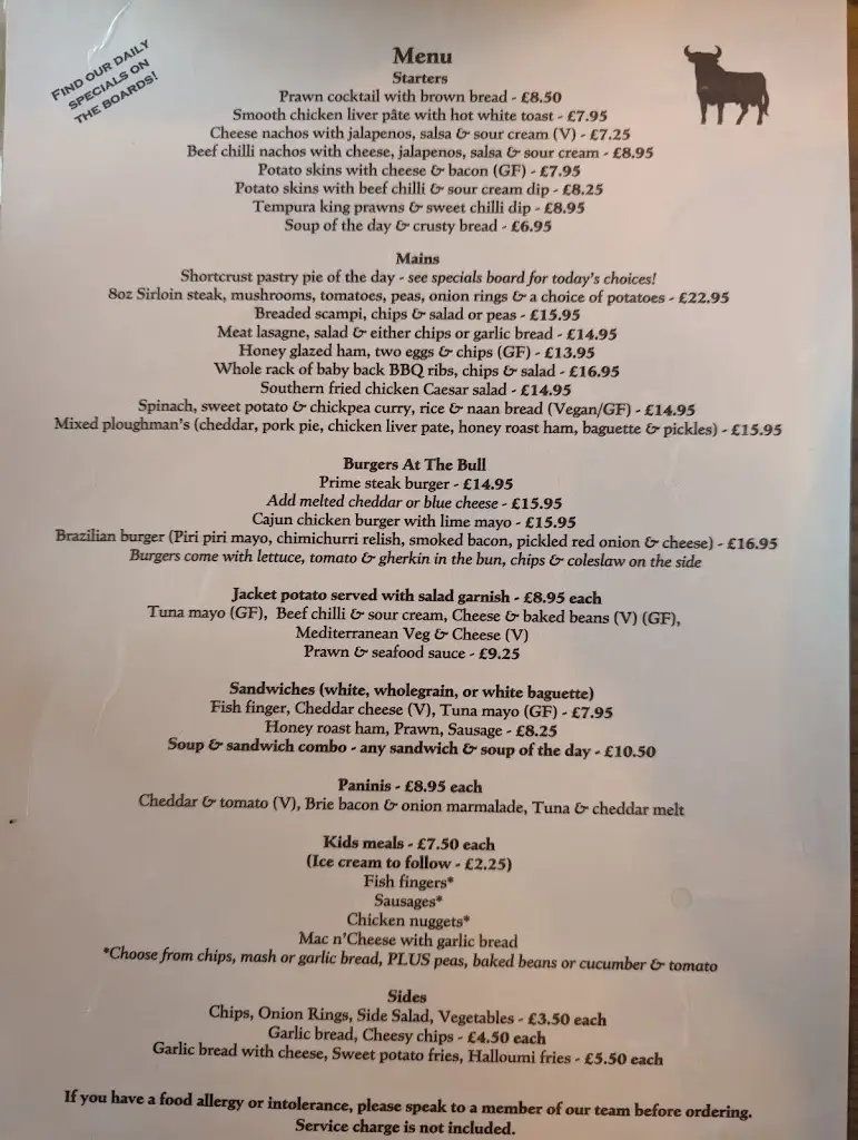 Menu_The Bull_Theydon Bois_image_2