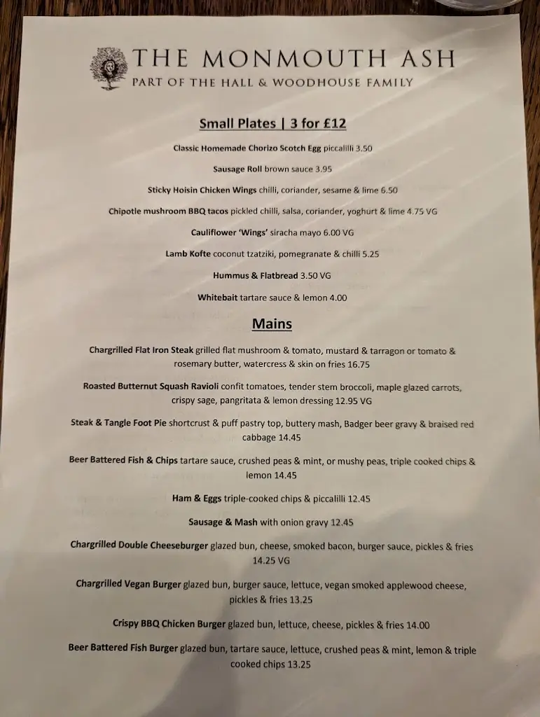 Menu_The Monmouth Ash_Three Legged Cross_image_2