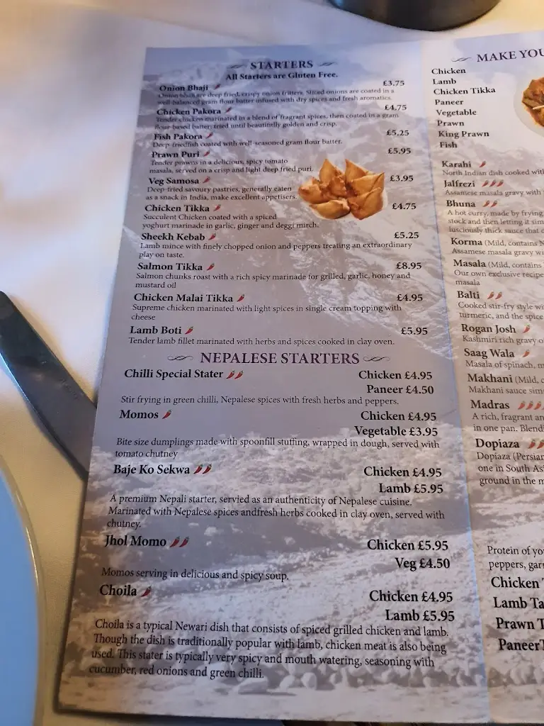 Menu_Mount Gurkha Village_Tibshelf_image_1