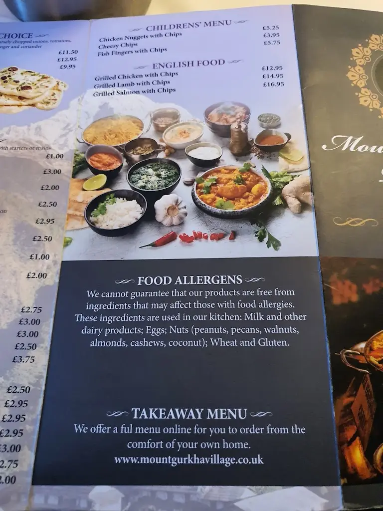 Menu_Mount Gurkha Village_Tibshelf_image_4