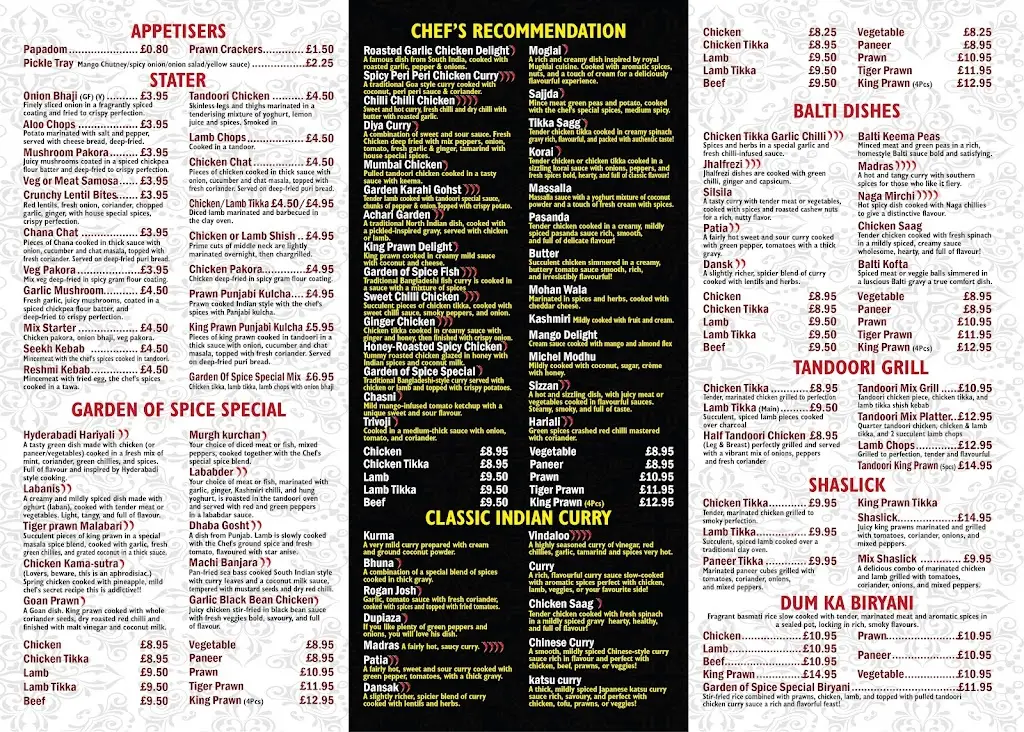 Menu_The Garden Of Spice_Tibshelf_image_2