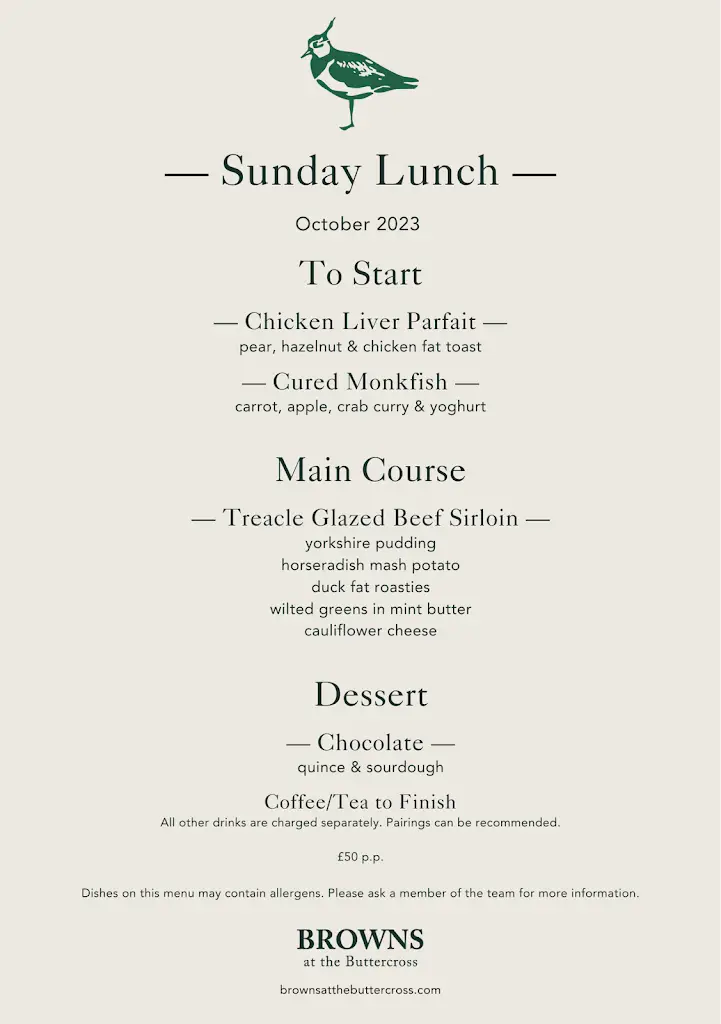 Menu_Browns at the Buttercross_Tickhill_image_1