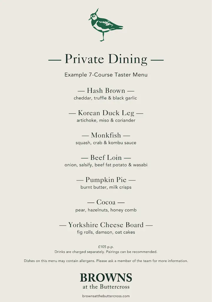 Menu_Browns at the Buttercross_Tickhill_image_2