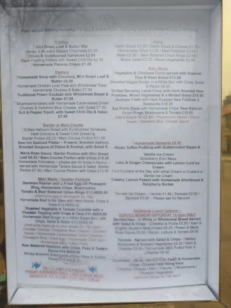Menu_The New Inn_Thornton Dale_imagen_1