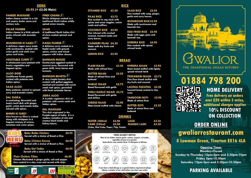 Menu_Gwalior : Traditional Indian Kitchen_Tiverton_image_2