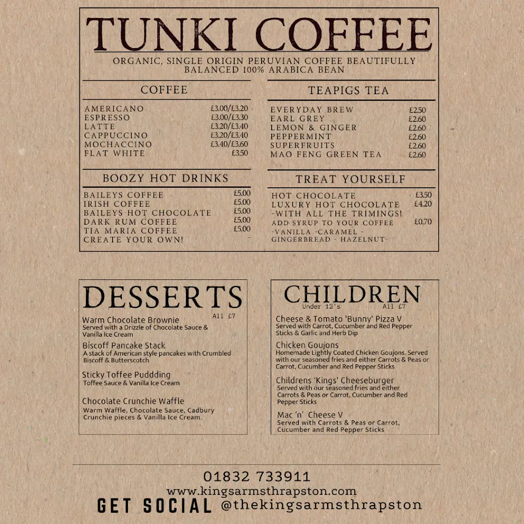 Menu_The Kings Arms_Thrapston_image_1