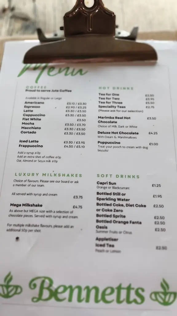 Menu_Bennett’s_Thrapston_image_3