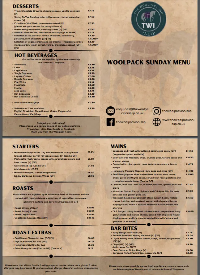 Menu_The Woolpack Inn_Thrapston_image_2
