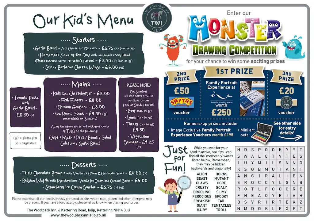 Menu_The Woolpack Inn_Thrapston_image_4