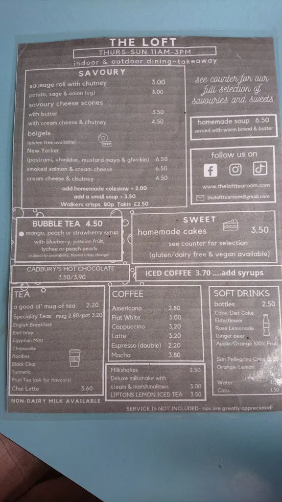 Menu_The Loft - Tea By The Sea_Tollesbury_image_2