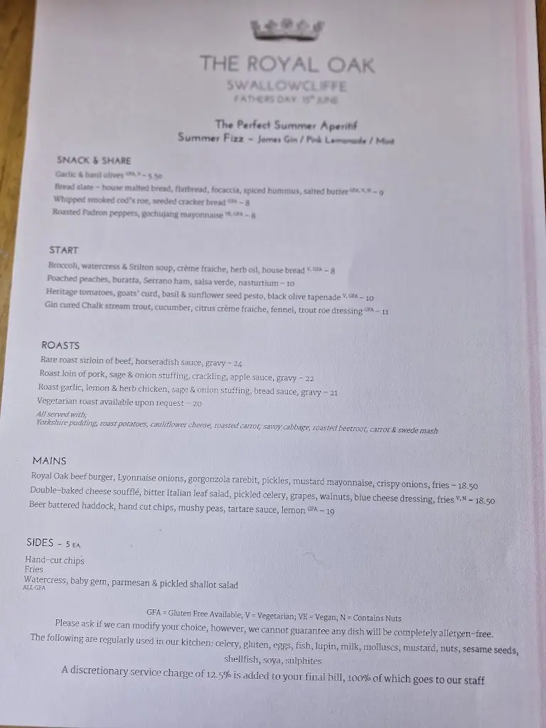 Menu_The Royal Oak_Tisbury_image_2