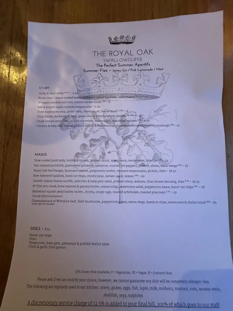 Menu_The Royal Oak_Tisbury_image_3