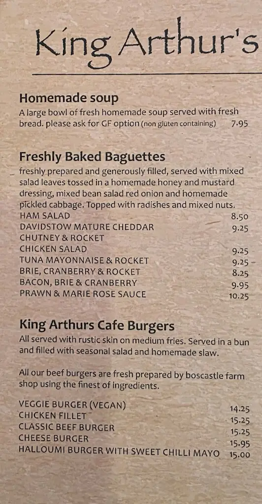 Menu_King Arthur's Cafe_Tintagel_image_3