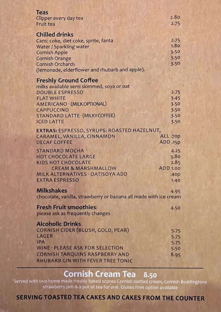 Menu_King Arthur's Cafe_Tintagel_image_4