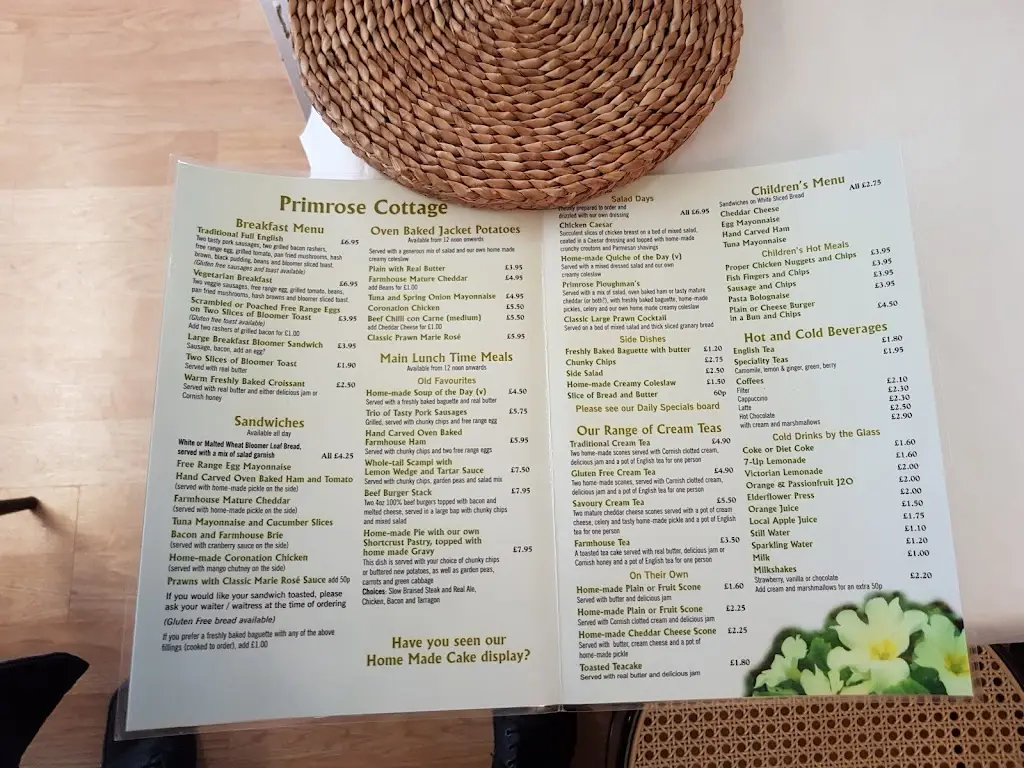 Menu_Primrose Cottage Café Tea & Coffee Shop_Tintagel_image_1