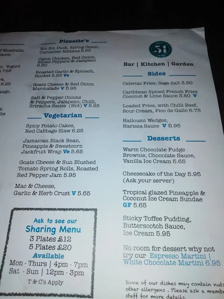 Menu_51 Mill Lane Bar | Kitchen | Garden_Town Row_image_1