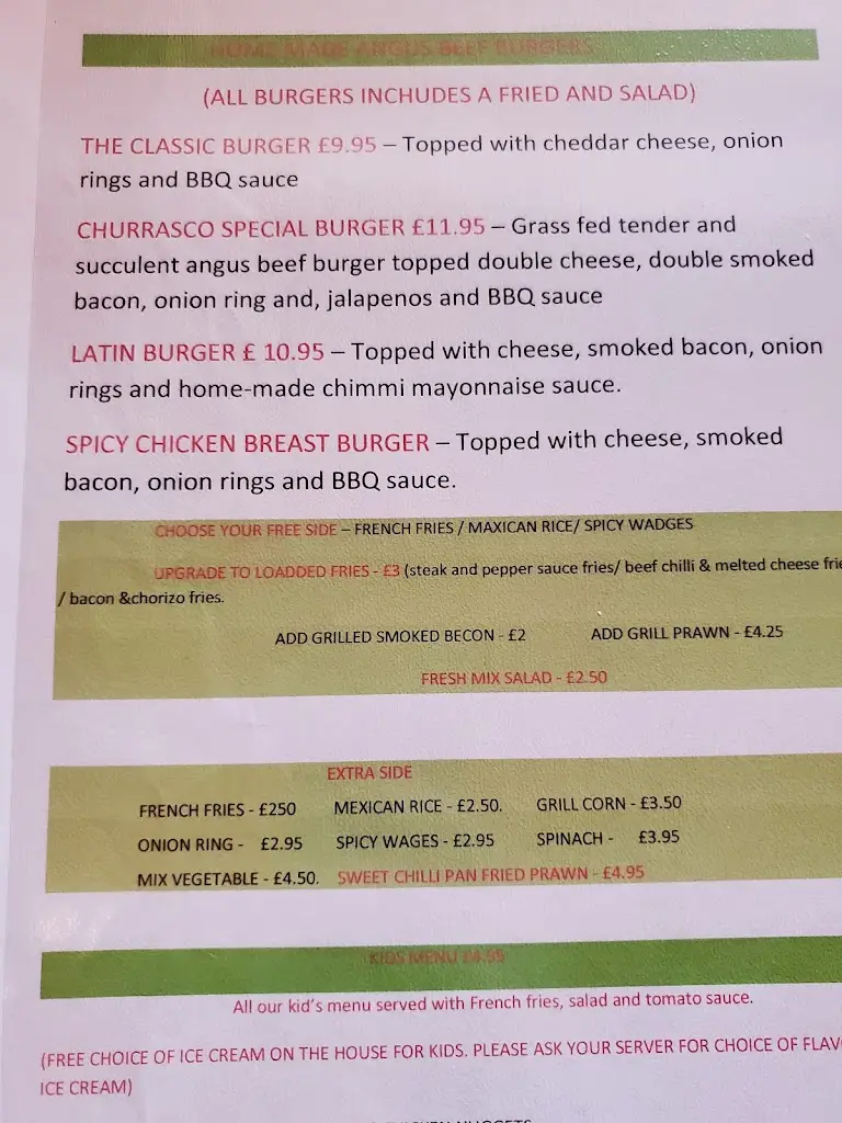 Menu_Churrasco Grill Restaurant_Town Row_image_2