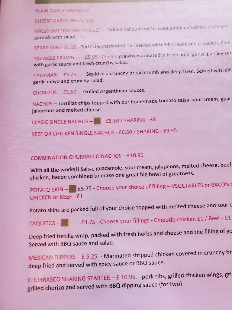 Menu_Churrasco Grill Restaurant_Town Row_image_3