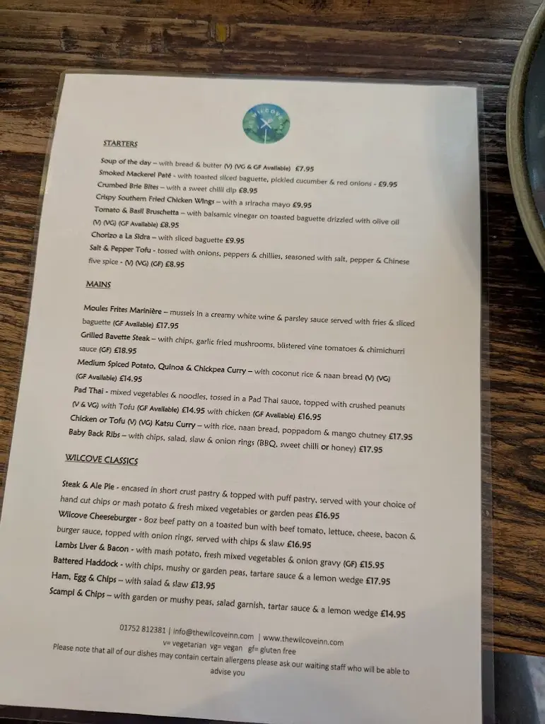 Menu_The Wilcove Inn_Torpoint_image_3