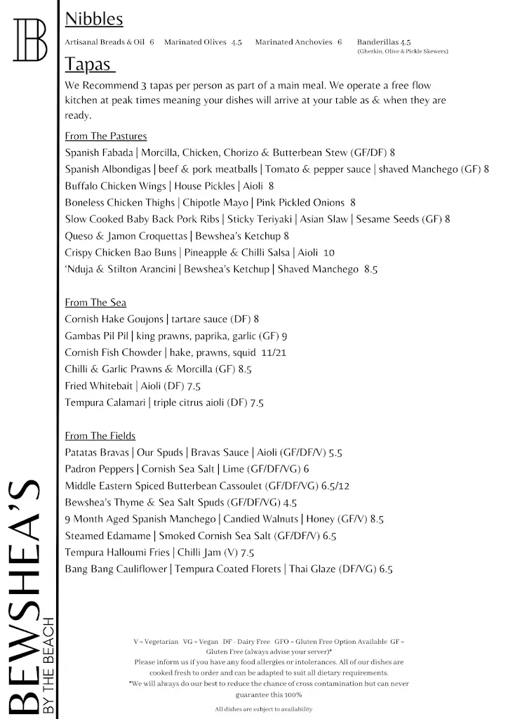 Menu_Bewshea's By The Beach_Torpoint_image_1