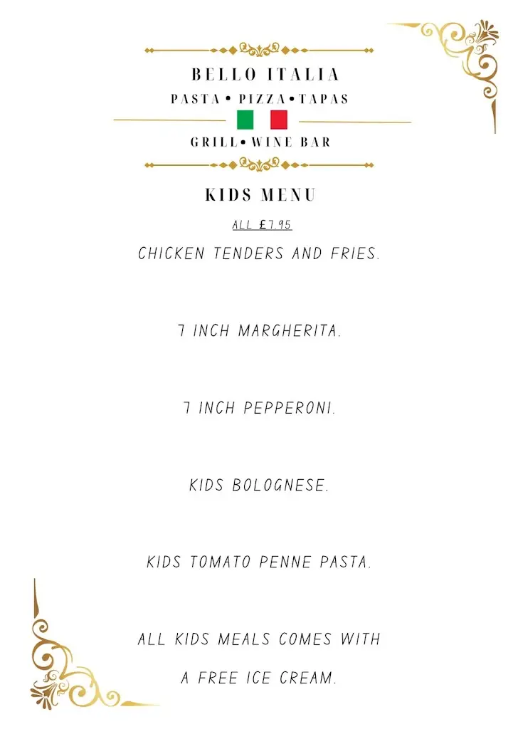 Menu_Bello Italia_Bebington_image_3