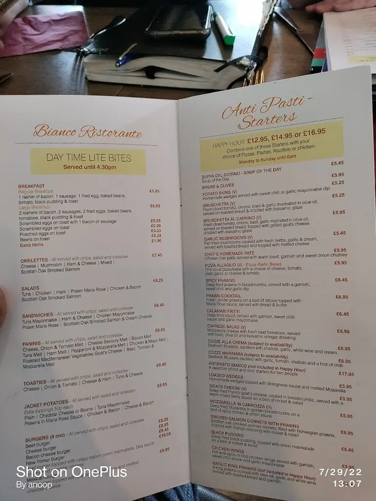 Menü_Bianco Ristorante Thirsk_Thirsk_Bild_2