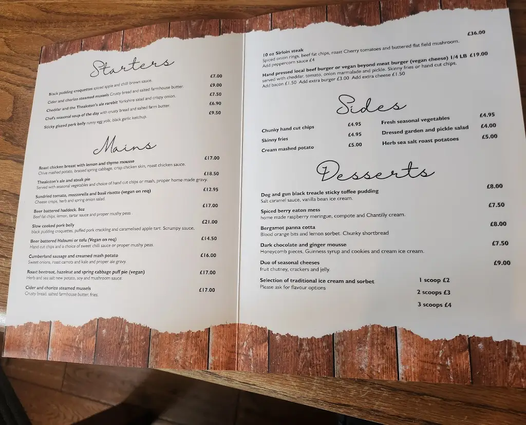 Menu_The Dog and Gun_Thirsk_image_1