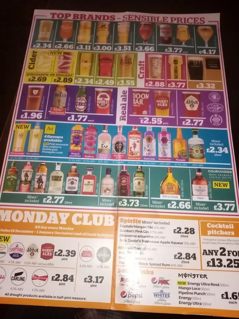 Menu_The Three Tuns - JD Wetherspoon_Thirsk_image_2