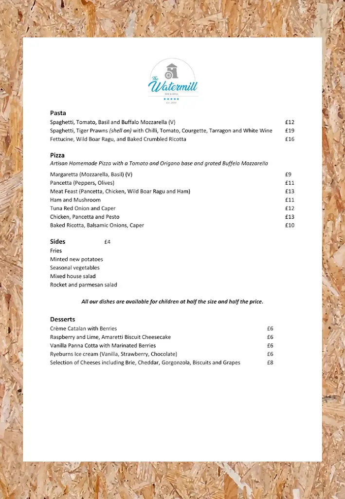 Menu_The Watermill Bar and Grill_Thirsk_immagine_2