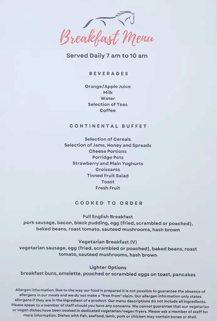 Menu_The White Horse Lodge Hotel and Restaurant_Thirsk_image_1