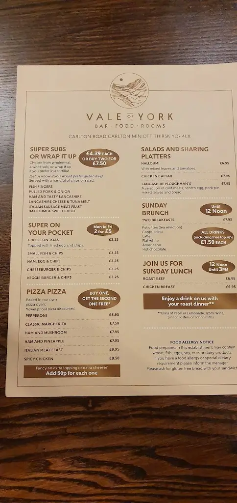 Menu_The Vale of York_Thirsk_immagine_3