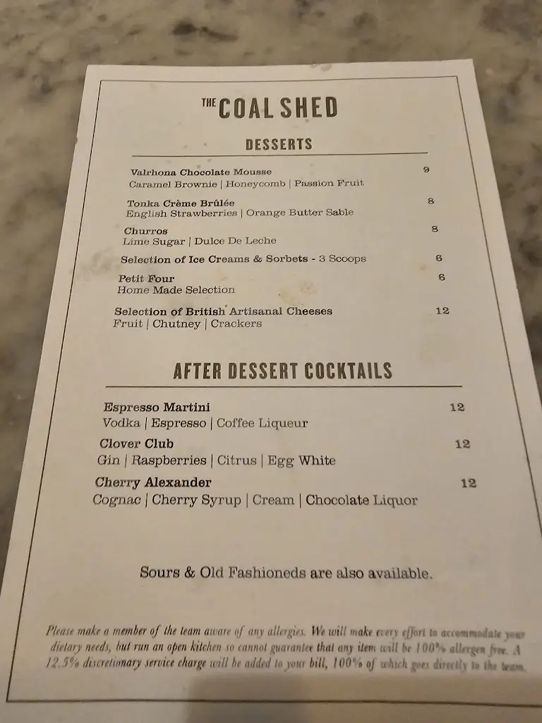 Menu_The Coal Shed Brighton_Beighton_image_4