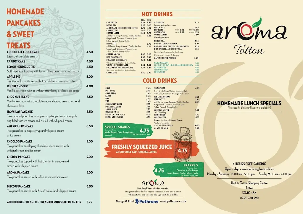 Menu_Cafe Aroma_Totton_image_2