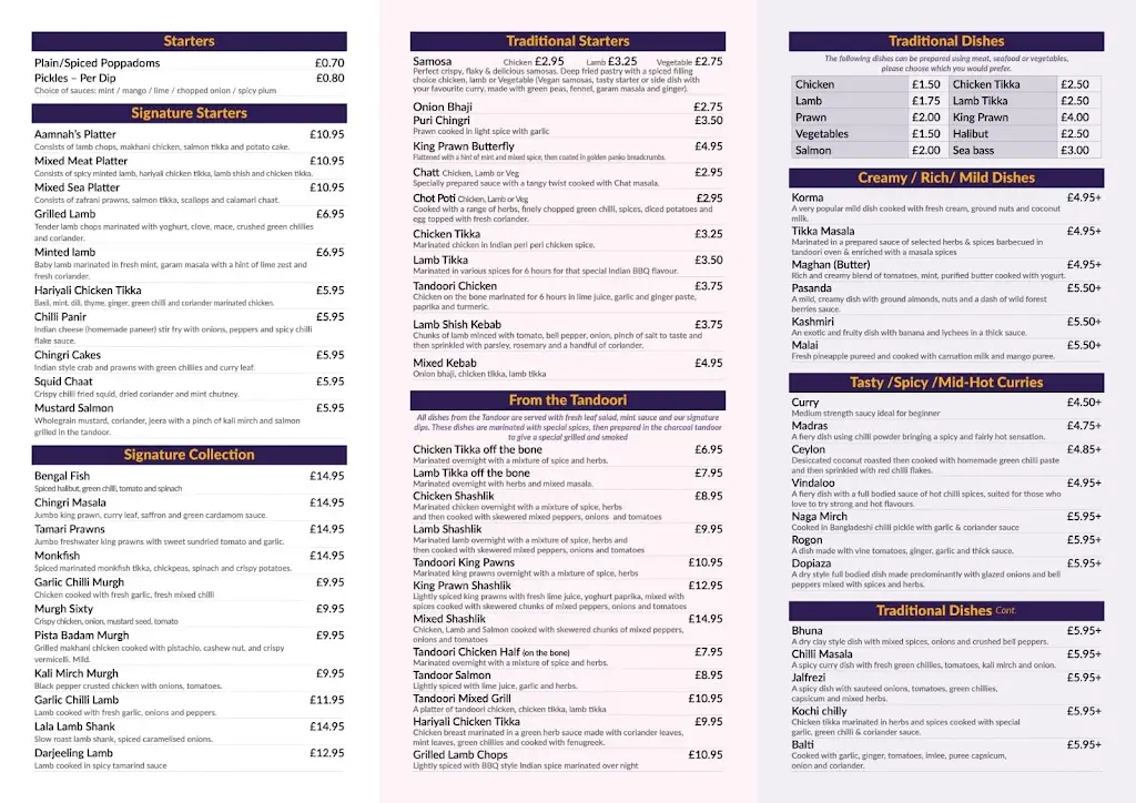 Menu_Aamnah's Indian Kitchen_Totton_image_3