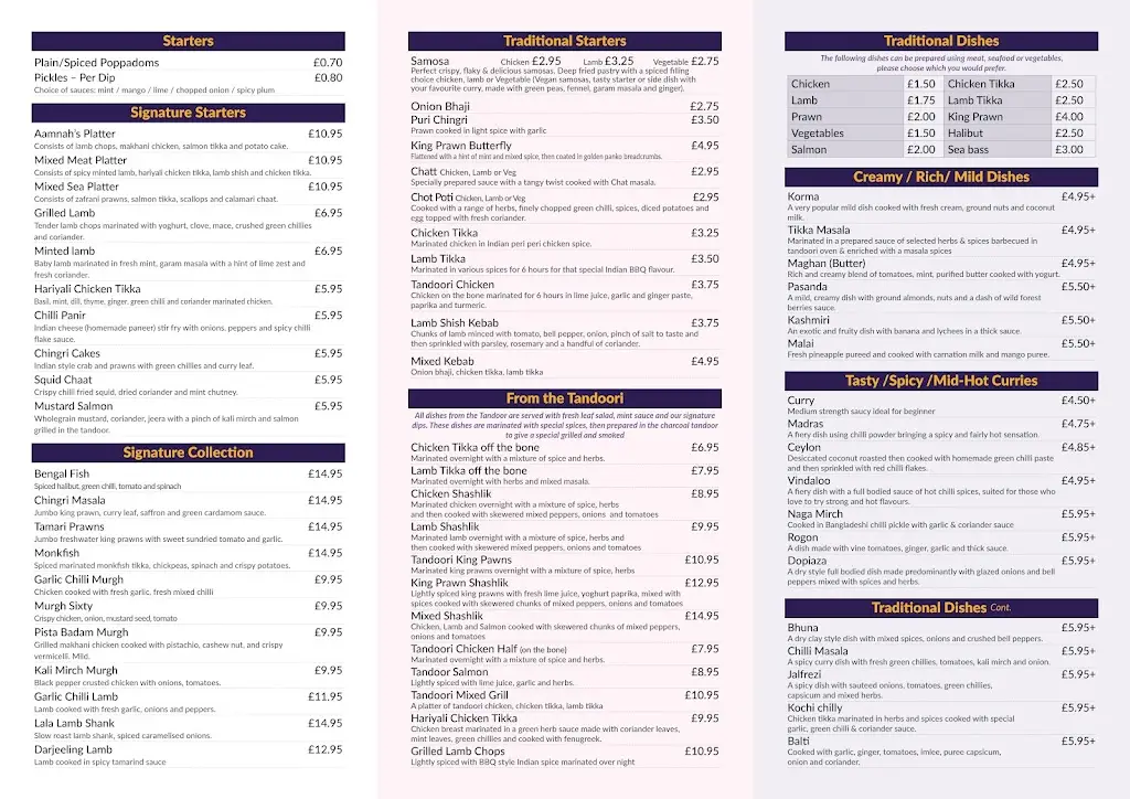 Menu_Aamnah's Indian Kitchen_Totton_image_4