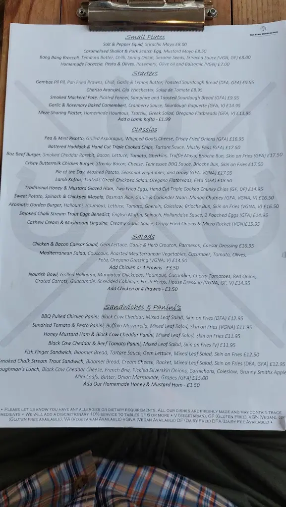 Menu_The Four Horseshoes_Totton_image_3