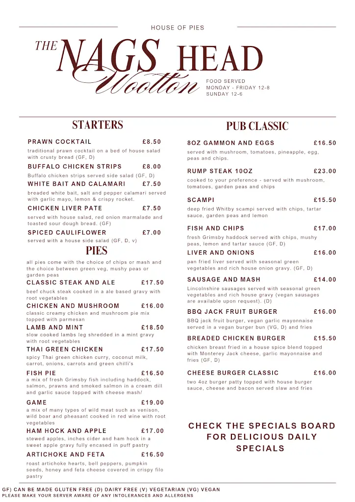Menu_The Nags Head WOOTTON_Ulceby_image_3