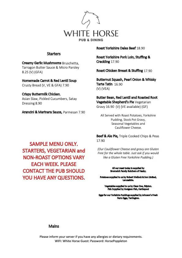 Menu_The White Horse Upper Poppleton_Upper Poppleton_image_2